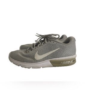 Nike Air Max Sequent 2 Pure White Grey Women's Running Shoes Size 7.5 US